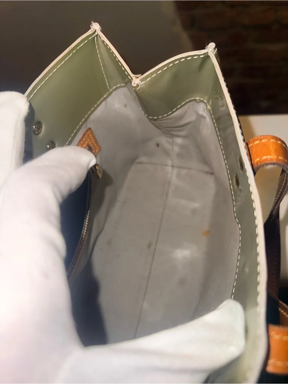 Louis Vuitton Monogram Vernis Reade PM Tote Sage Green Gris Vert
